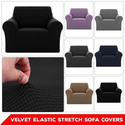 Velvet stretch sofa cover - velvet,