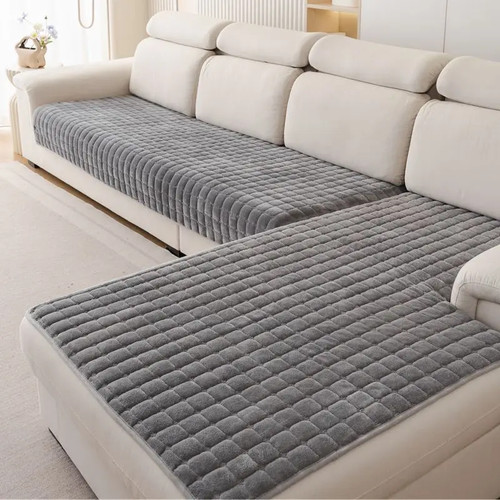 Plush velvet sofa cushion - sofa,