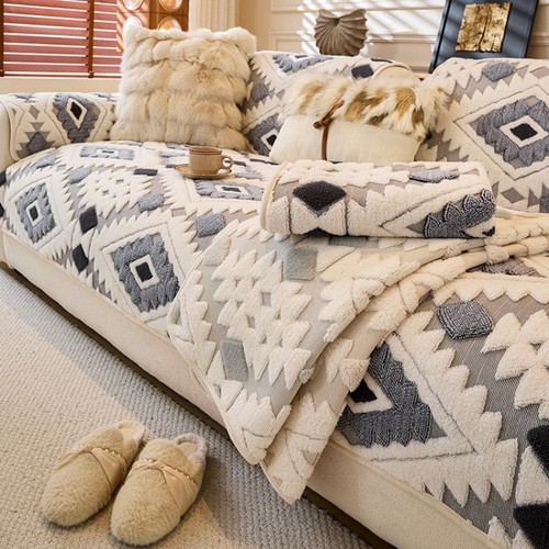 Soft coral fleece sofa - coral,