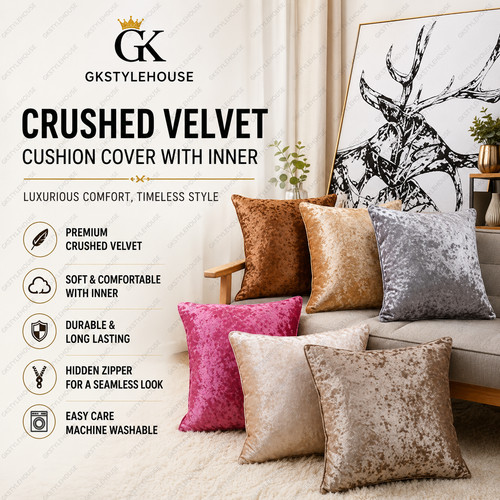 Crushed velvet cushion covers - cushion,