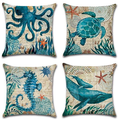 Marine life cushion cover - uk,
