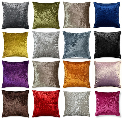 Luxury crushed velvet cushion - crushed,