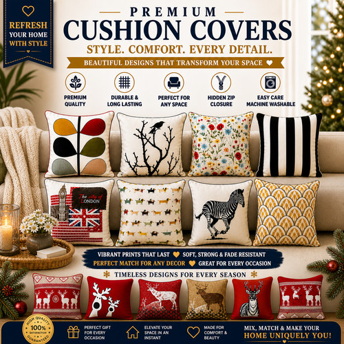 Christmas cushion cover cotton - christmas,