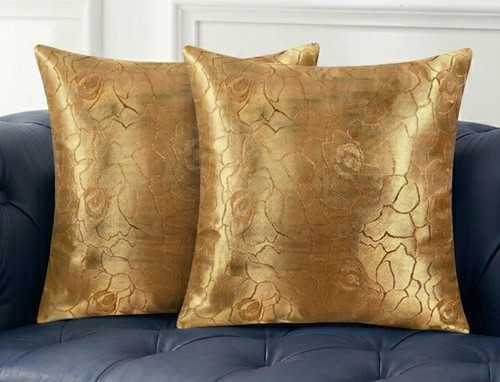 Bronze gold metallic cushion - bronze,